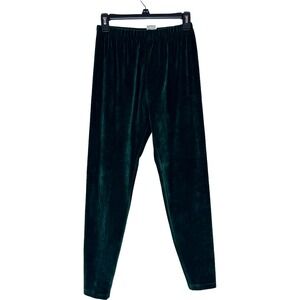 Jones New York Sport Green Velvet‎ Leggings Womens Large Velour Elastic Waist